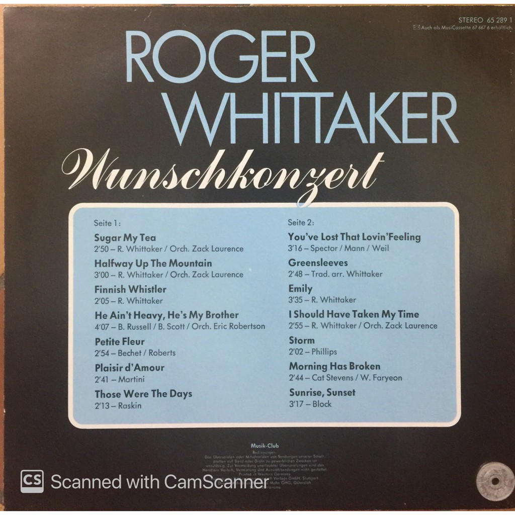 Stereomate - LP Vinyl: Roger Whittaker - Wunschkonzert
