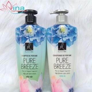 COMBO GỘI XẢ NƯỚC HOA ELASTINE DE PERFUME PURE BREEZE (600ML)