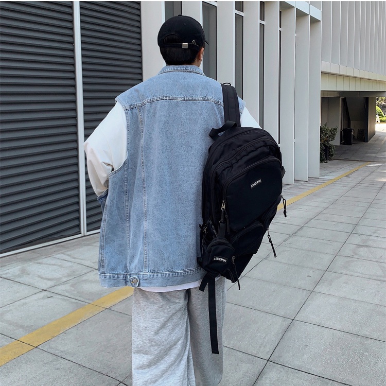 Áo gile nam dạng vest chất denim form rộng, áo ghi lê vest jean dáng rộng mặc hè năng động J3307