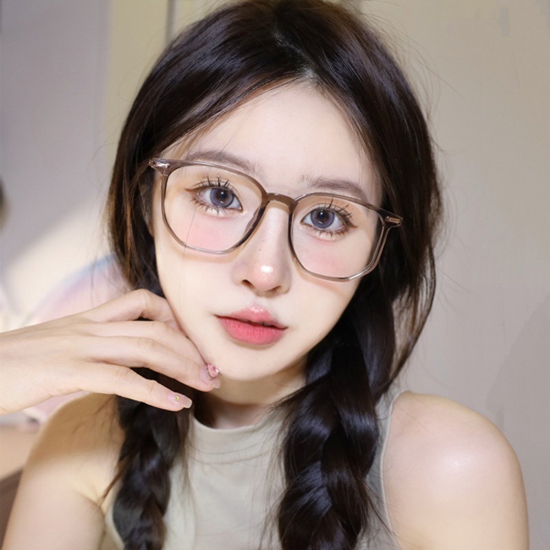 Mắt Kính Gọng Vuông Oversize Trong Suốt Chống Ánh Sáng Xanh