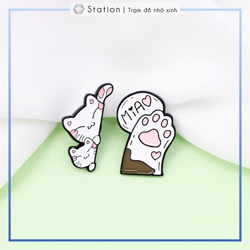 Pin cài áo chân mèo cat paw so cute - GC050