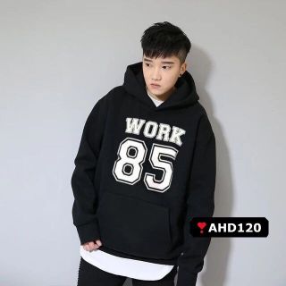 ÁO HOODIE WORK 85 CÓ NÓN CHUI ĐẦU MÃ AHD120