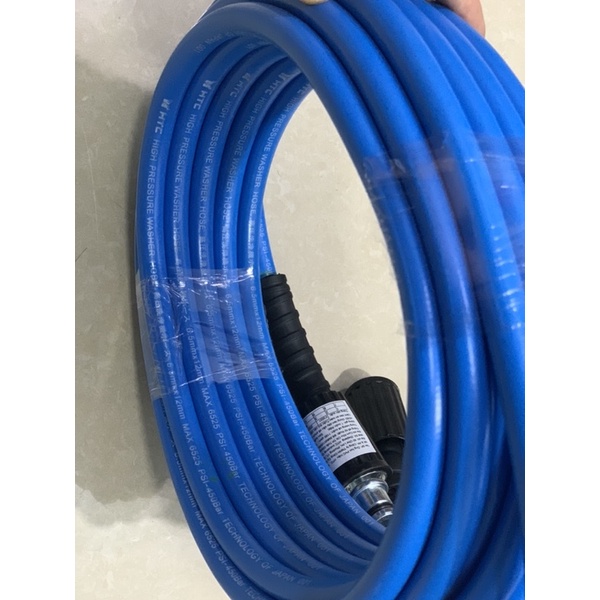 Dây xịt rửa xe từ nhựa PVC-PU áp lực cao 450 bar,ĐK 6.5*12mm,ren 1.5x22mm LOẠI 10M, HTC6512-10W