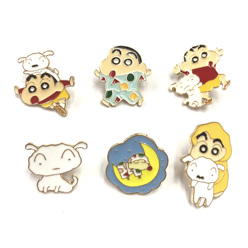 Ghim cài áo hình cậu bé bút chì shin-chan hoạt hình thiết kế dễ thương
