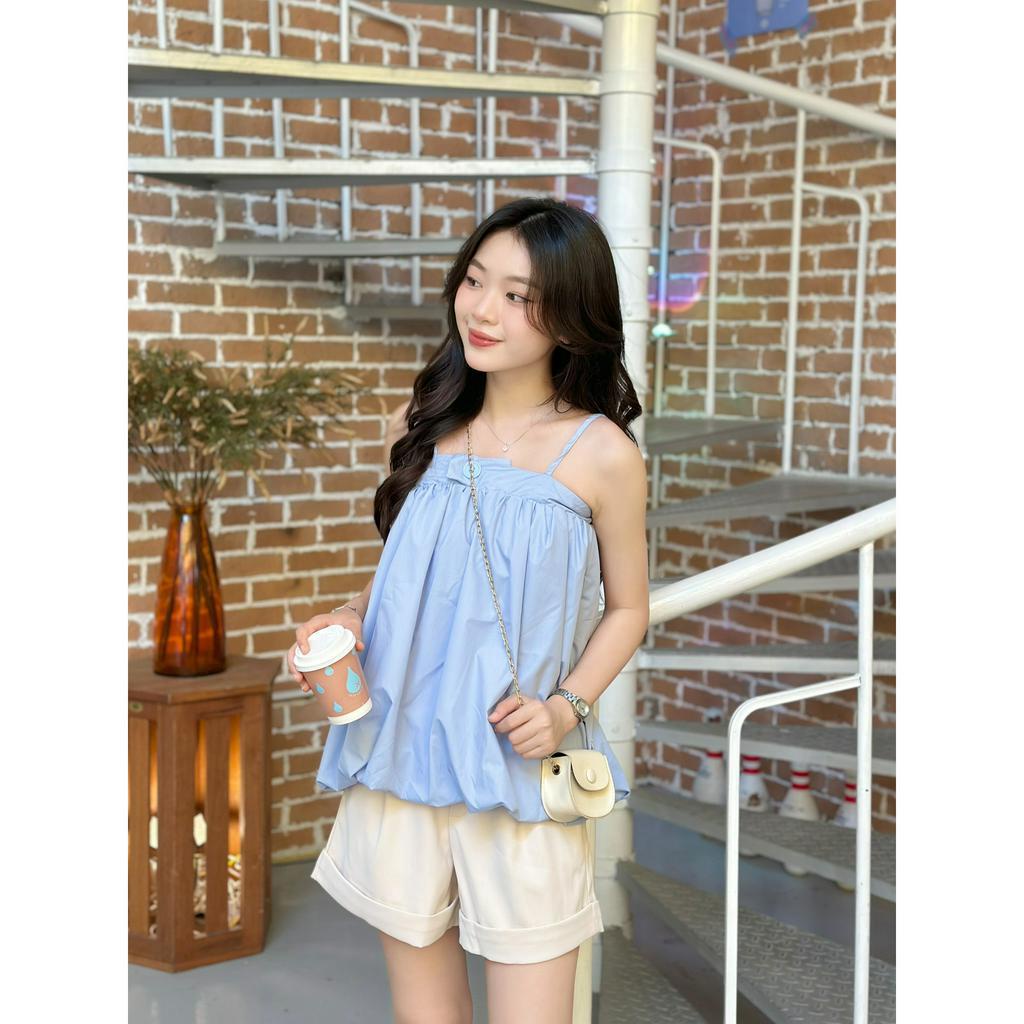 Áo babydoll hai dây khuy cúc trước chất đũi mềm mại - 29feb.closet - A262