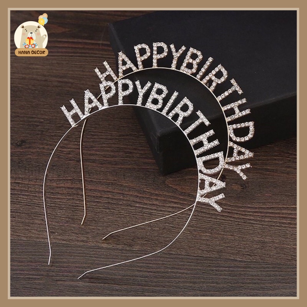 Bờm cài tóc Happy birthday sinh nhật, thôi nôi, liên hoan siêu xinh