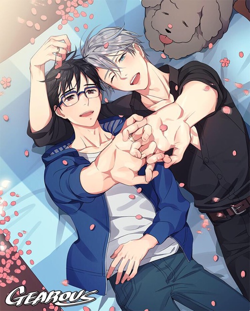 ảnh yuri!!!on lce  Victuuri khổ a4 mẫu khác nhau có đề cần bóc dán