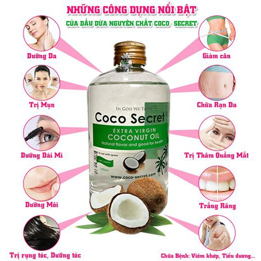 Dầu dừa nguyên chất Coco Secret 500ml