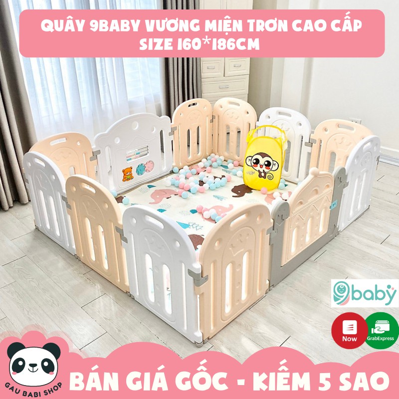 Quây cũi 9BABY vương miện cho bé màu cam size 160x186cm