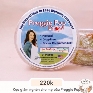 Kẹo ngậm giảm nghén Preggie Pop Mỹ 21 viên