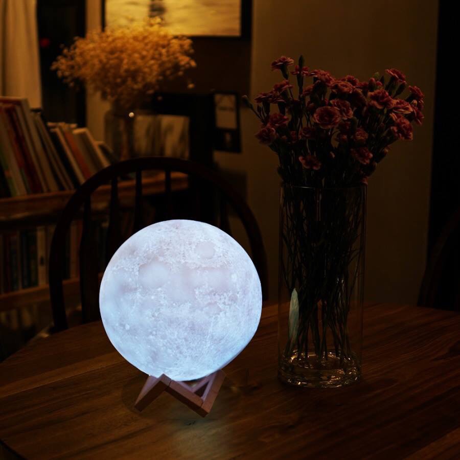 [Sỉ SLL ] Đèn Ngủ Mặt Trăng  Size 15 cm 16 Màu Cho Khách mua Sỉ SLL Có Điều Khiển+Đế Gỗ