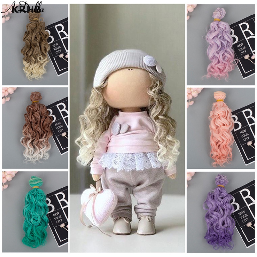 Tóc Giả Uốn Xoăn 15 * 100cm Cho Búp Bê DIY