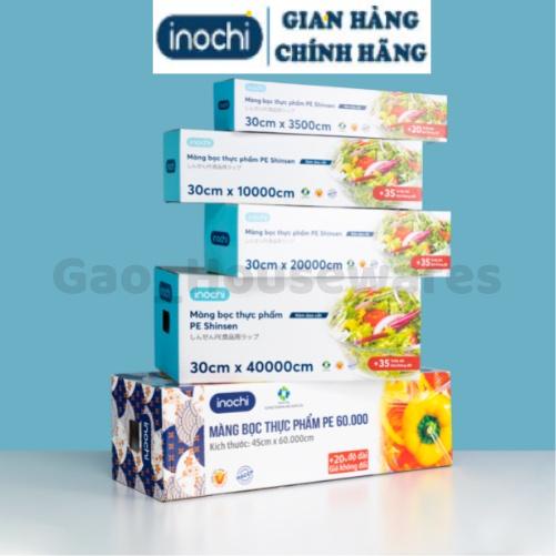 Màng bọc thực phẩm PE Inochi 30 x 35 100 200 400 mét, bọc thức ăn, bọc thực phẩm, thêm 20-35% độ dài, giá không đổi