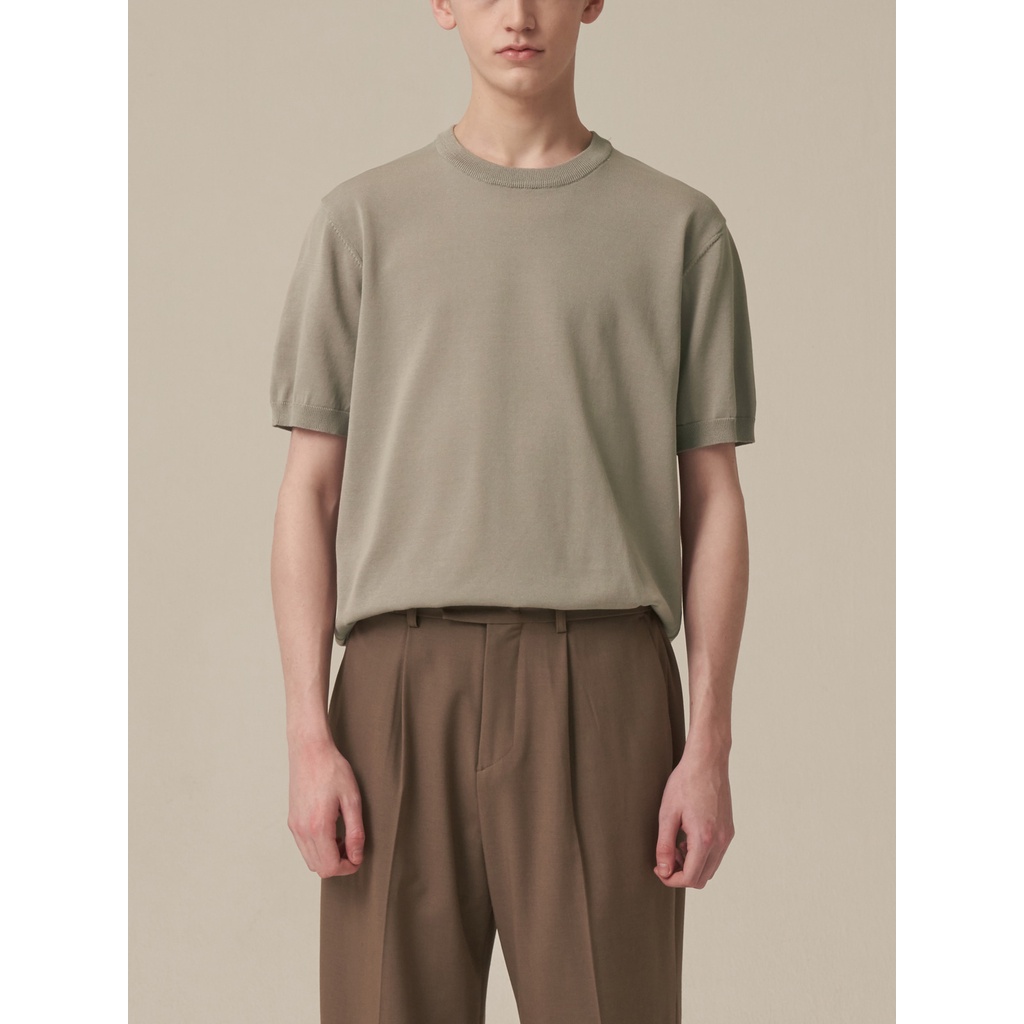 Áo thun nam dệt kim, cổ tròn, xuất dư Hàn Quốc thương hiệu WELLMADECOM, chất liệu cotton thoáng mát - WELLPOLO