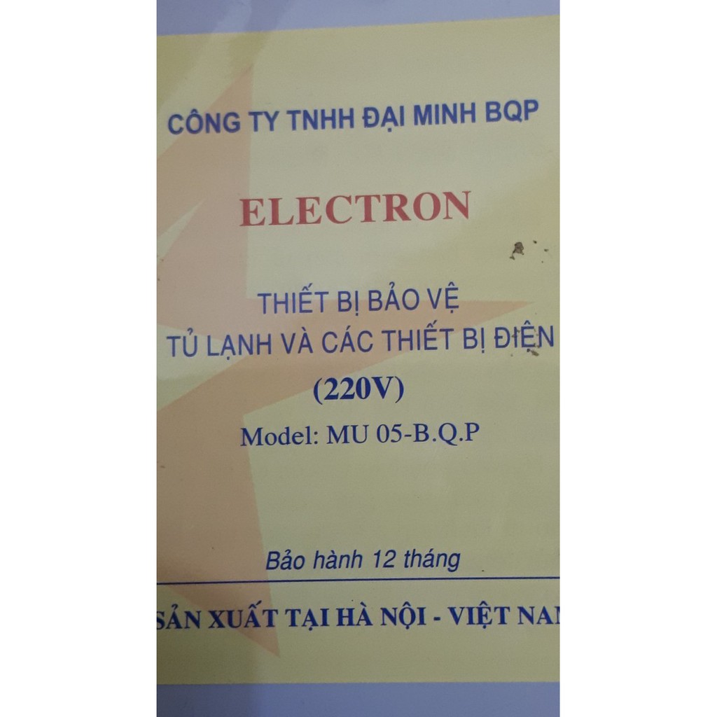 BỘ BẢO VỆ TỦ LẠNH ELECTRON MU05-BQP