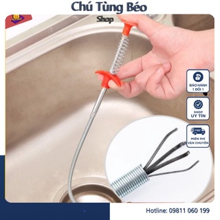Lò xo thông tắc cống có móc kẹp tiện lợi