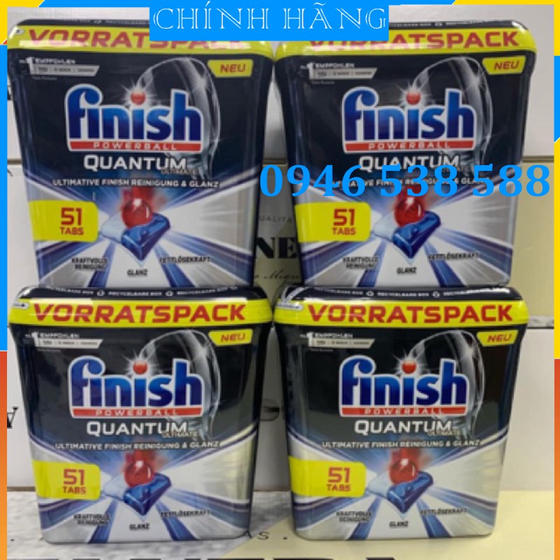 Viên Rửa Bát Finish Quantum Ultimate Loại Cao Cấp Nhất với 14 chức năng in 1, 60 viên, 100 viên, 50 viên, 110 viên