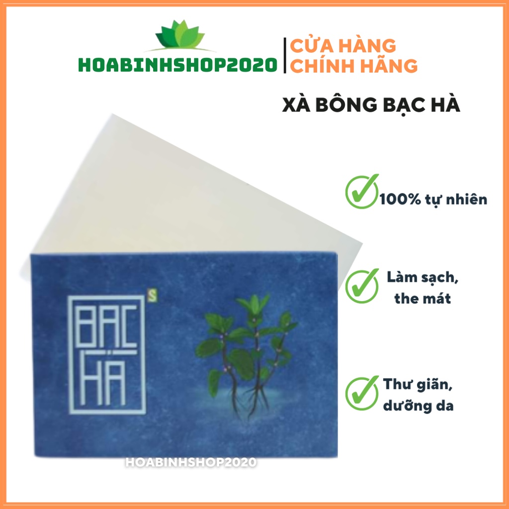 [CHÍNH HÃNG] SOAP /Xà Bông Bạc Hà Handmade 100gram Xà Phòng Tắm Thiên Nhiên Mát Da Sảng Khoái