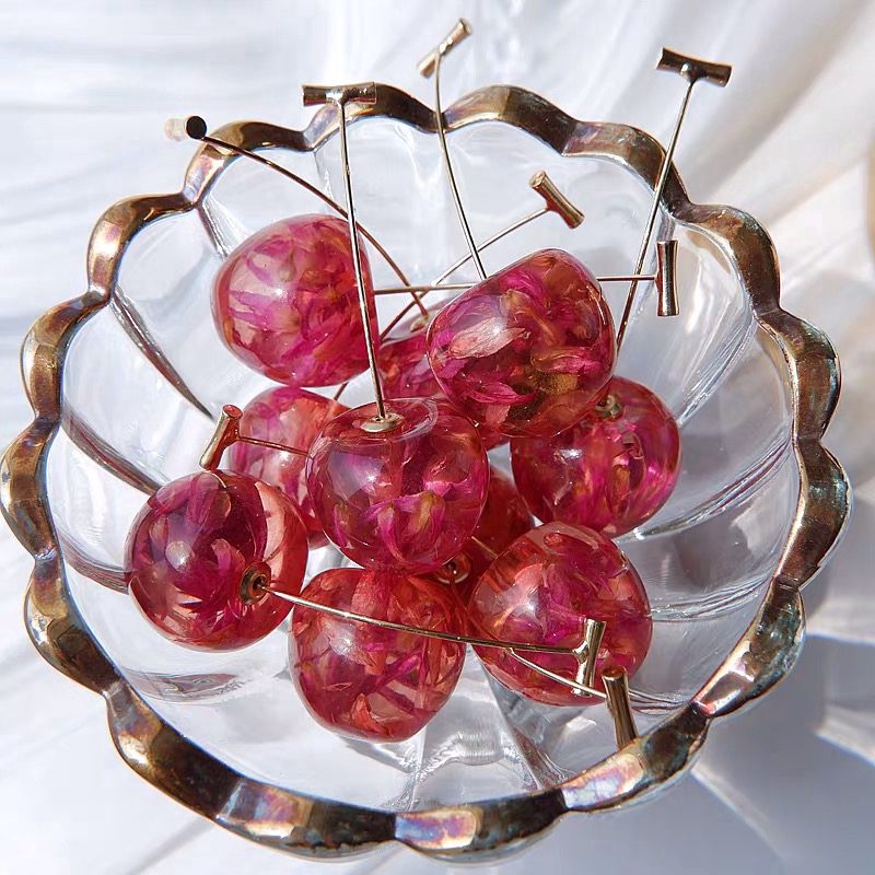 Khuyên Tai Dáng Dài Thiết Kế Quả Cherry Thời Trang Phong Cách Hàn Quốc