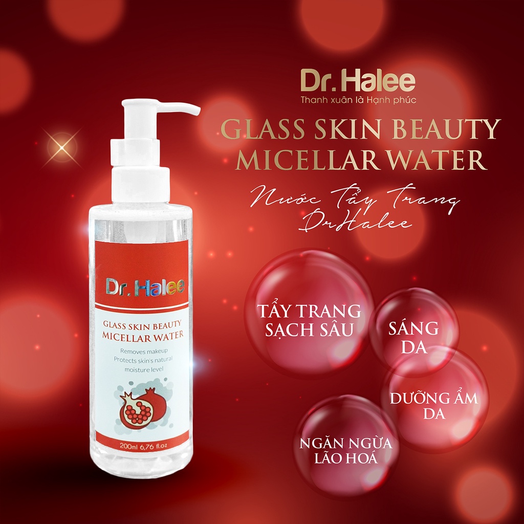 Nước tẩy trang Dr.Halee Glass Skin Beauty Micellar Water sạch sâu sáng da 200ml