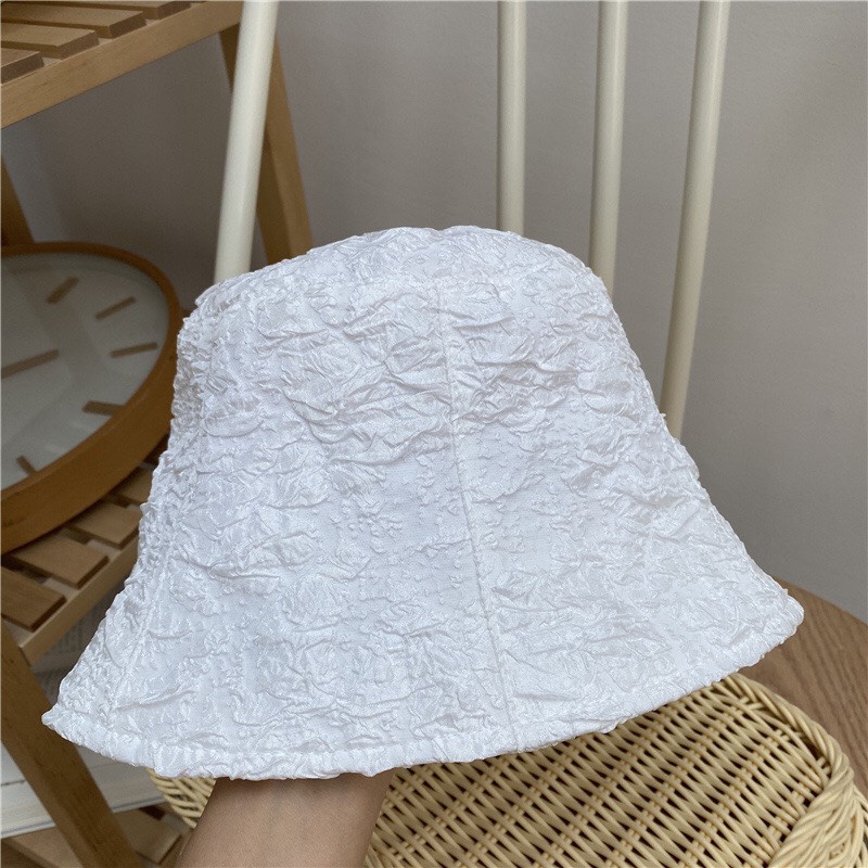 Mũ bucket nữ TUMIE tai bèo vành nón cụp dập nổi hoa văn phong cách Ulzzang BK004