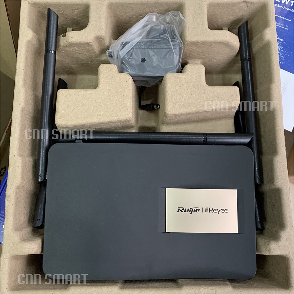 Bộ phát wifi ruijie 6 râu EW1200G Pro LAN 1000Mp, RG-EW1200G thường LAN 100Mp Mesh Ruijie Reyee 2 Băng Tần - Chính hãng