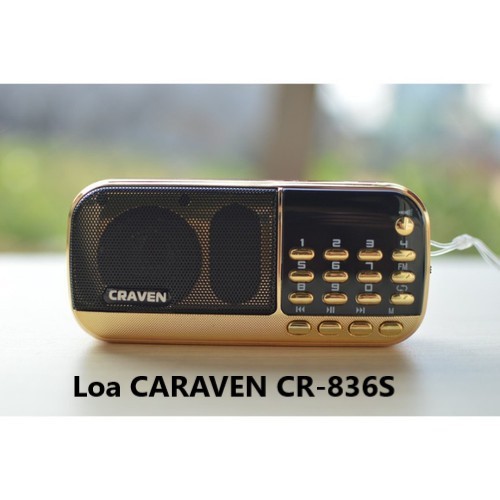 Loa, Đài Craven CR -836S, Nghe thẻ nhớ/ USB/FM/ Đèn pin/ Máy nghe pháp/ học tiếng anh/ Bảo hành 6 tháng