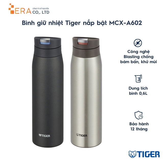 Bình giữ nhiệt lưỡng tính Tiger MCX-A602 dung tích 600ml