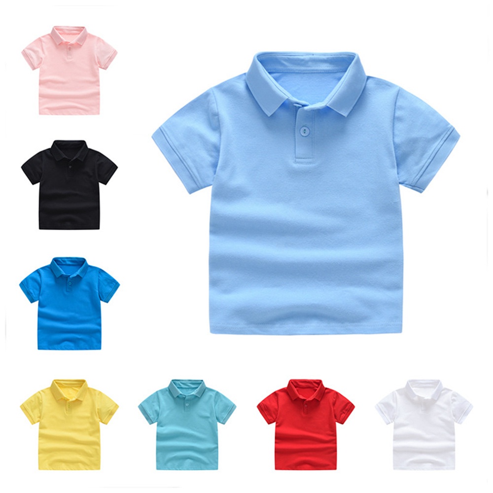 Áo Thun Polo 100% Cotton 8 Màu Sắc Tùy Chọn Dành Cho Trẻ Em