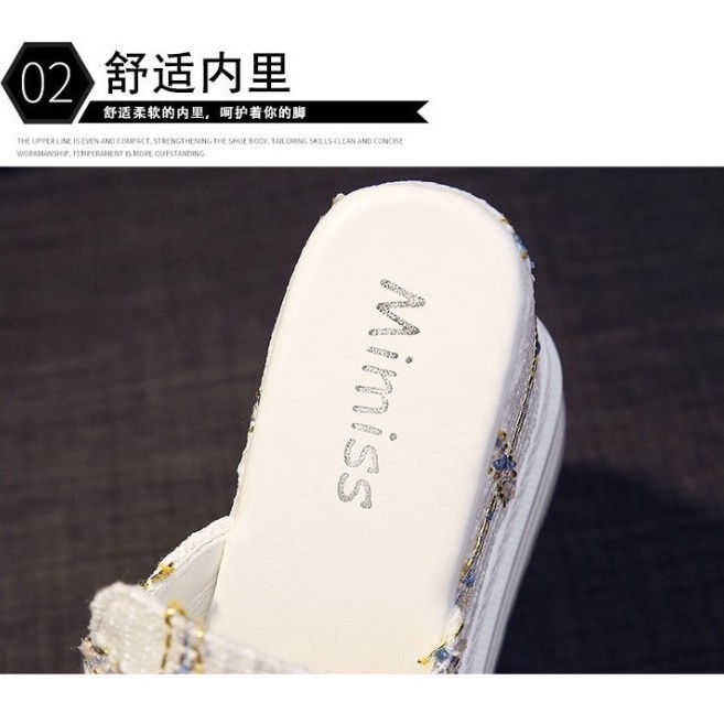 Dép Sandal Cao Gót 12cm Đế Xuồng Thời Trang Mùa Hè Cho Nữ
