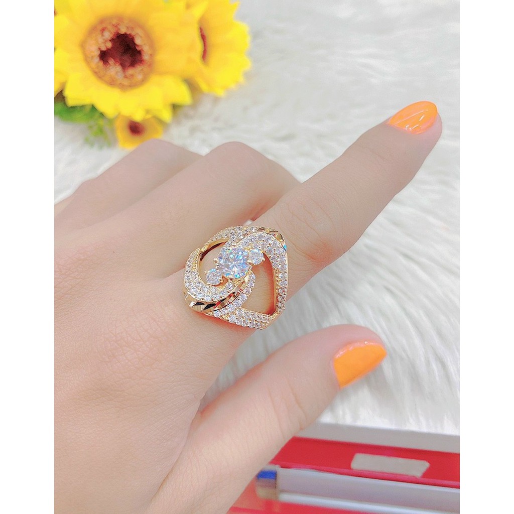 Nhẫn Nữ Mạ Vàng 18K Đính Xoàn Mẫu 050110521 - Mang đi chơi, đi tiệc đều đẹp