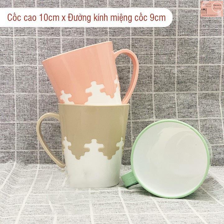 Cốc nhựa phíp Chịu Nhiệt uống nước, đánh răng phối 2 màu cao cấp Việt Nhật No.6266