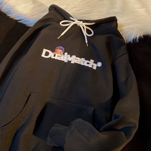 Áo Hoodie Tay Dài Form Rộng Theo Phong Cách Preppy Mỹ Dễ Phối Đồ