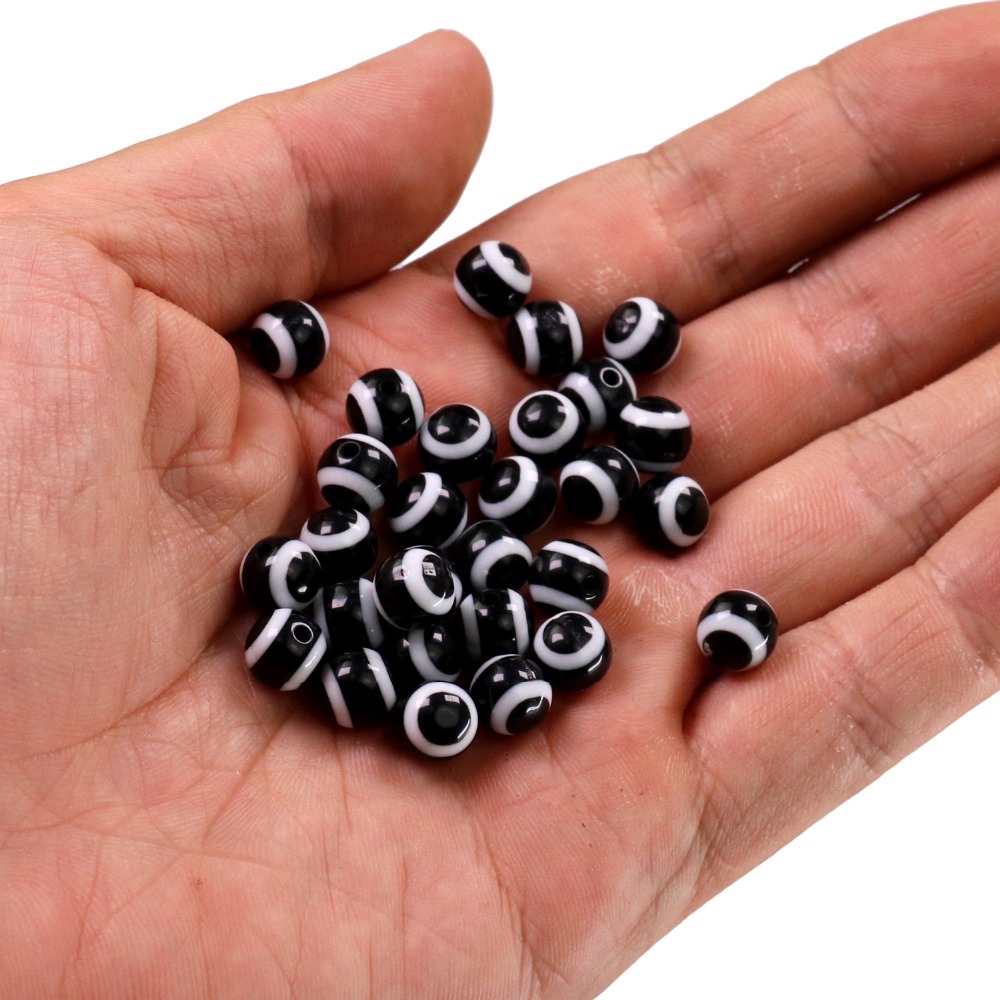 Set 25 Hạt Cườm Xỏ Lỗ 4mm 5mm 6mm 8mm Cho Câu Cá