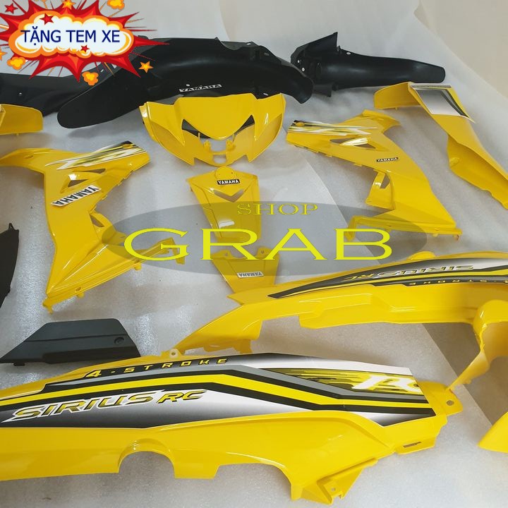 Bộ dàn áo xe SIRIUS đời 2005 đến 2018 nhựa ABS cao cấp màu Vàng -SPG1397