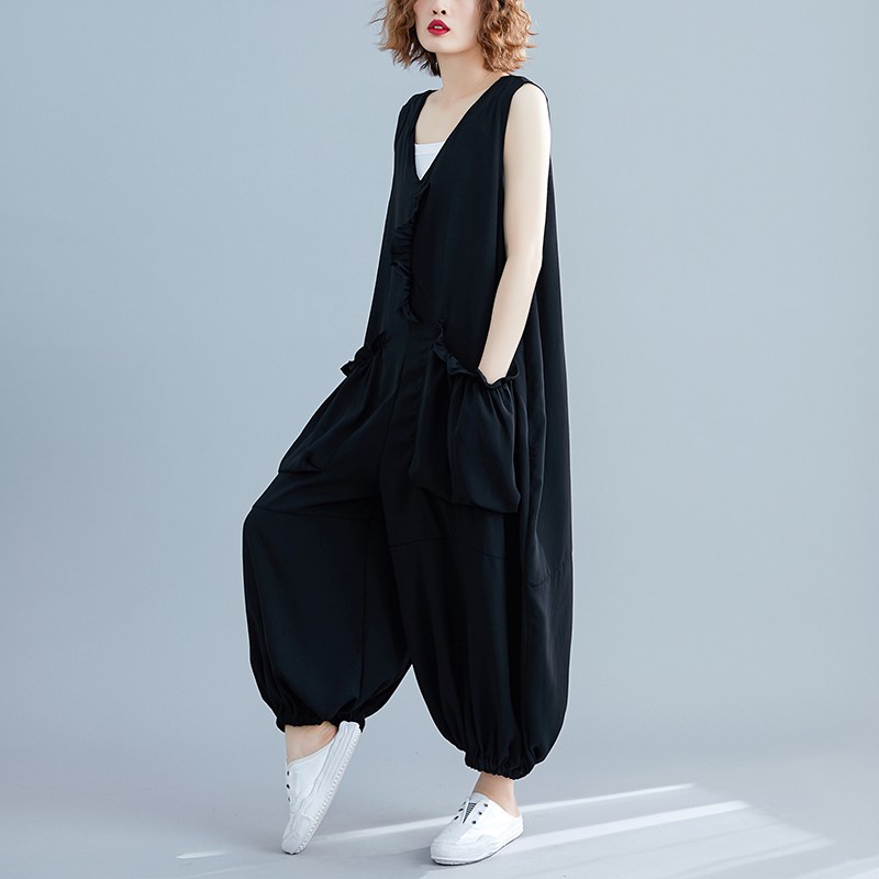 Jumpsuit Ống Rộng Cỡ Lớn 2021 Thời Trang Dành Cho Nữ