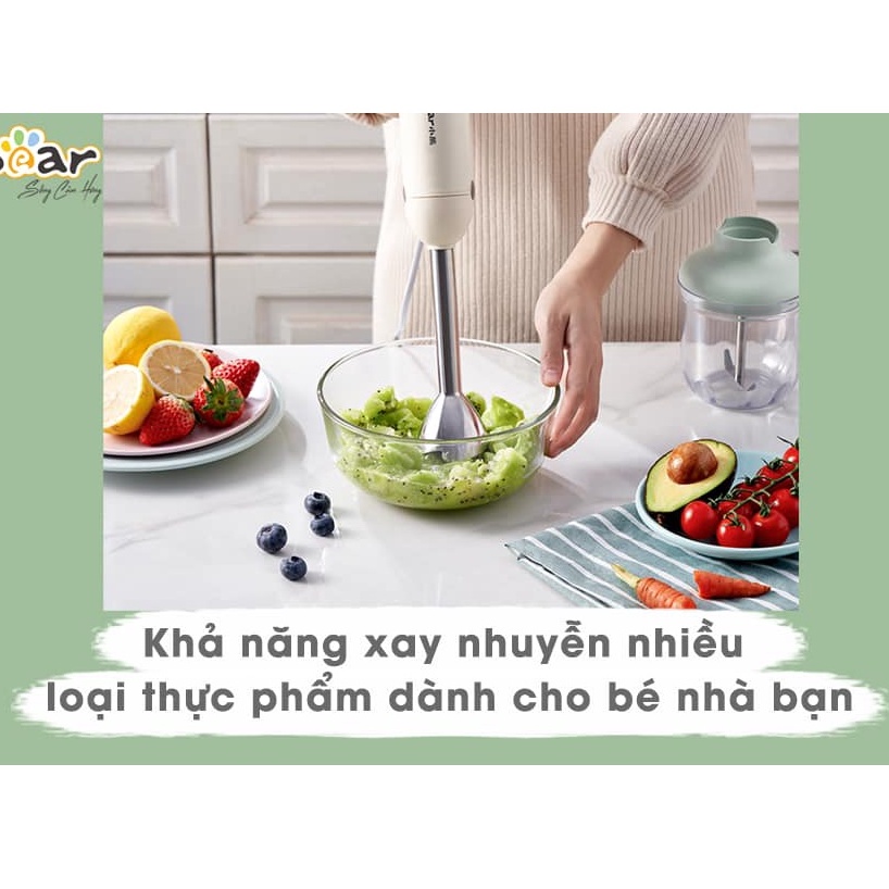 Bộ Máy Xay Bear-JBQ-B50E1 Đa Năng Xay Ăn Dặm, Xay Cháo, Xay tỏi ớt, Đánh Trứng Cầm Tay Tiện Lợi ,BH 18 tháng