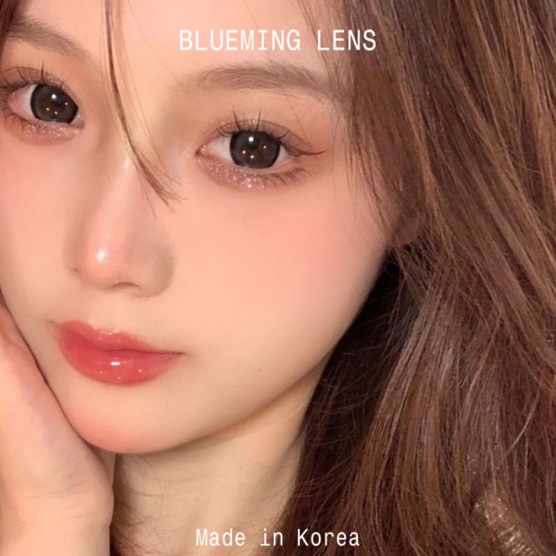 Lens mắt viền mỏng kính áp tròng màu xám đen chì tự nhiên giúp mắt to tròn size L giãn to 14.5mm