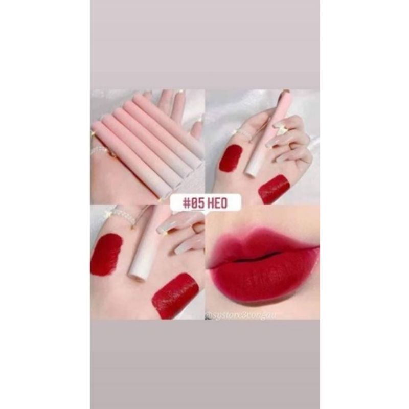 Set 5 son kem hình heo LEADUU - Set Son Kem Đẹp Nội Địa Trung
