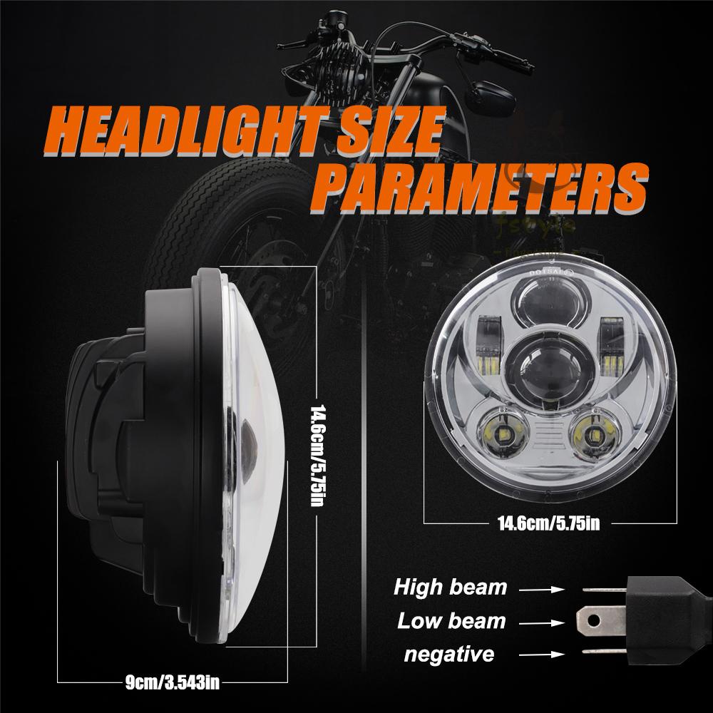 Đèn Pha Led Tròn 12v 2 Chế Độ Cho Xe Mô Tô 5.75 Inch