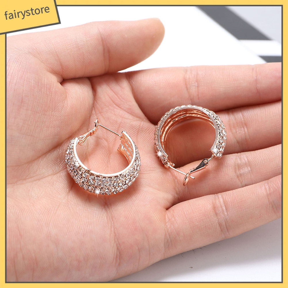 Hoa tai đính đá kiểu dáng sang trọng dành cho nữ