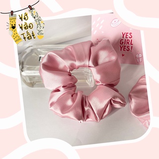 Buộc tóc scrunchies satin bóng
