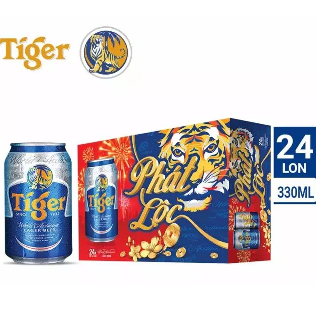 Thùng 24 lon bia Tiger 330ml