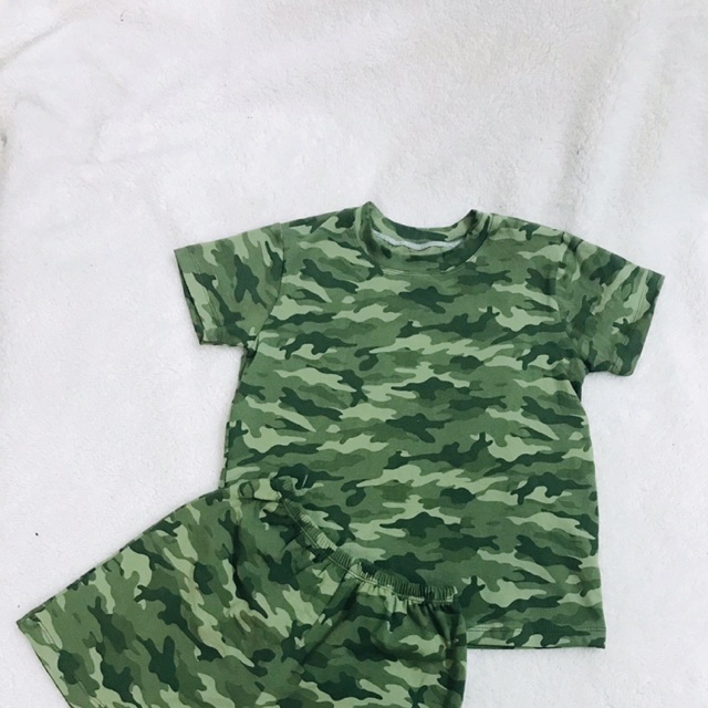 Bộ thun lính rằn ri cho bé trai