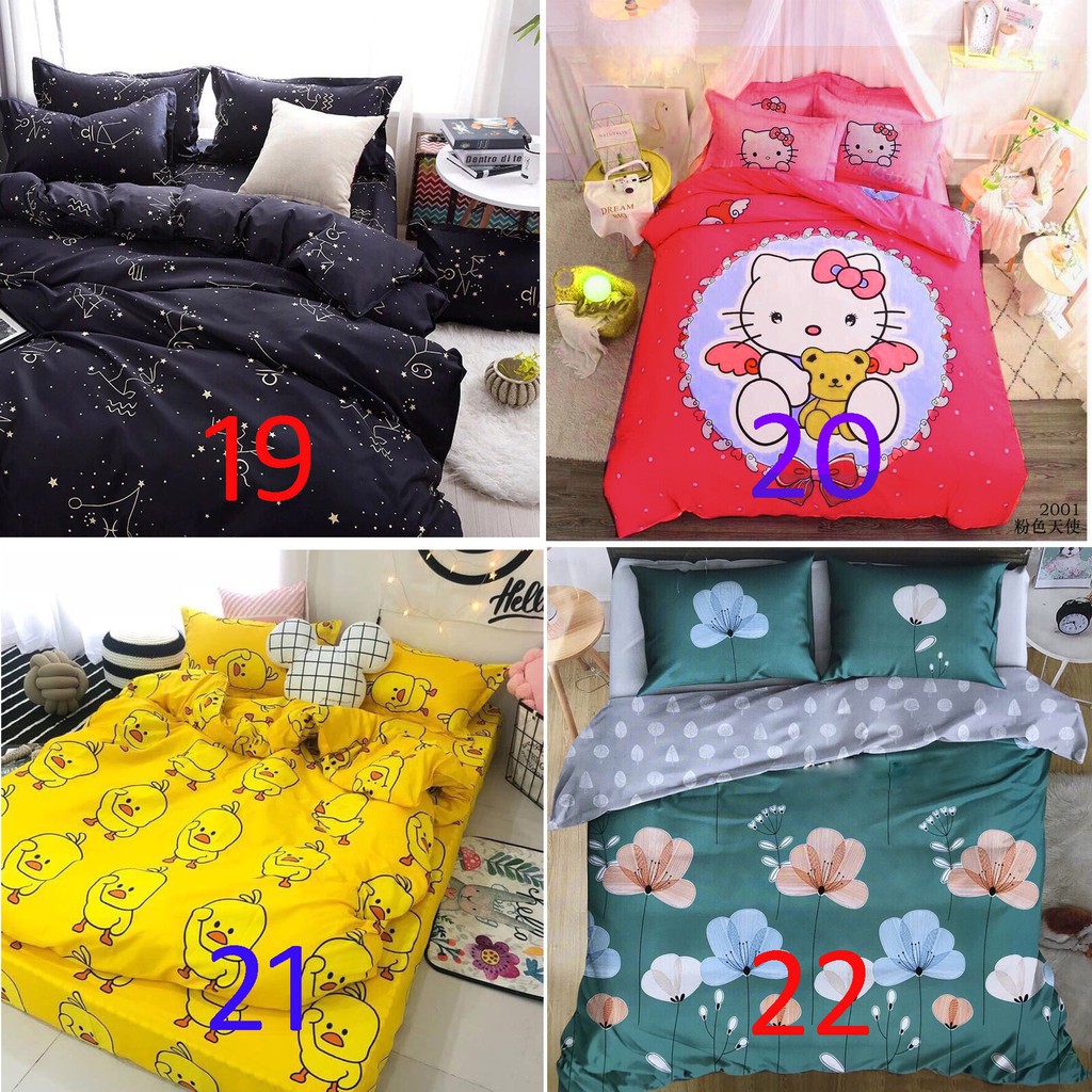 (Mẫu mới) Bộ ga kèm đôi vỏ gối poly cotton siêu ngộ nghĩnh m6/m8. Bộ ga gối giá rẻ kích thước m6 hoặc m8 (được chọn mẫu)