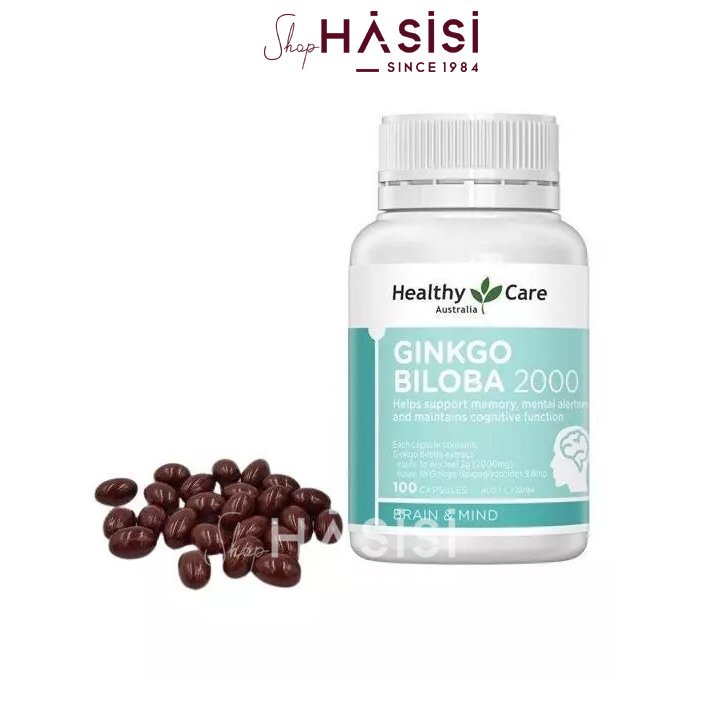 Viên Uống Bổ Não Úc HEALTHY CARE - Ginkgo Biloba 2000 (100 Viên - 3 Viên/Ngày)