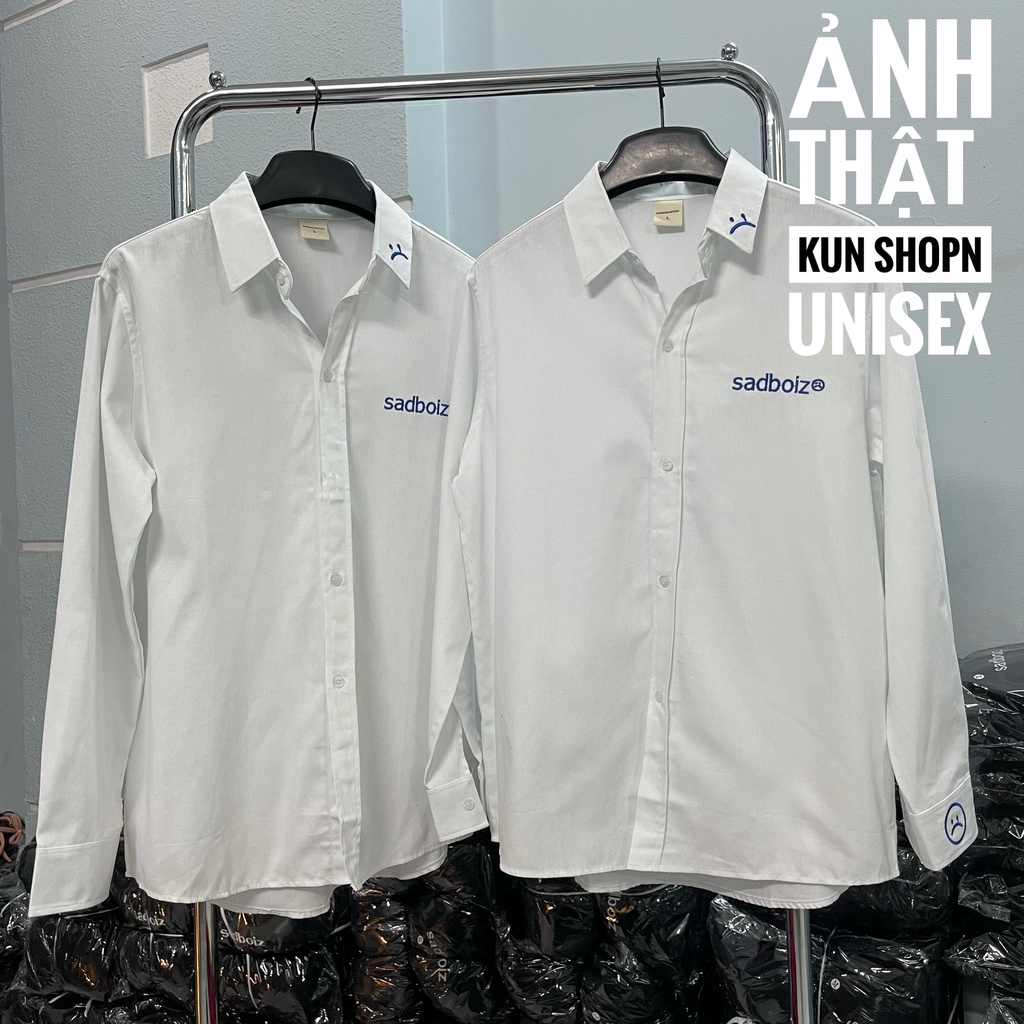 Áo sơ mi tay dài SADBOIZ Sad Signature Oversized WHITE áo sơ mi sadboiz dài tay