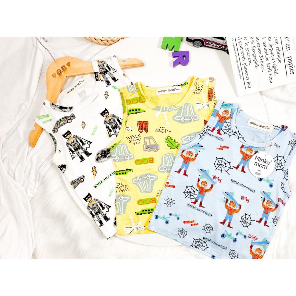 [HCM + Bình Phước] Áo Ba Lỗ THUN LẠNH MINKY MOM In Hình Toàn Thân Họa Tiết Siêu Nhân, Oto BL-IN10 Lo