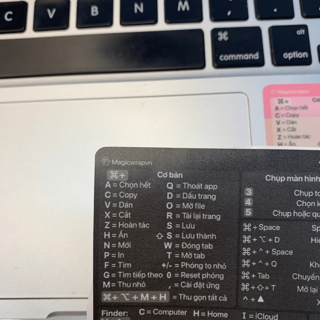 [V3] Miếng dán phím tắt Mác0S cho Mácbook | Sticker phím tắt| Không dính keo [ MagicWrapVN ]