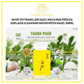 Mặt nạ giảm mụn, dưỡng sáng da Derladie Witch Hazel Mask Pack 30ml